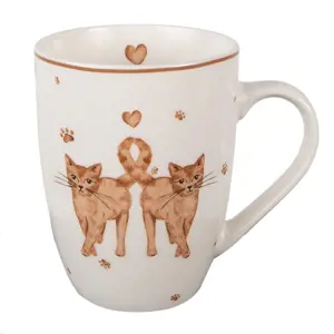 Porcelánový hrnek s kočičkami Kitty Cats - 12*8*10cm/ 350ml Clayre & Eef