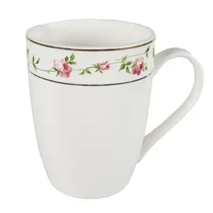 Porcelánový hrnek s růžičkami Cutty Rose - 12*8*10 cm / 300 ml Clayre & Eef