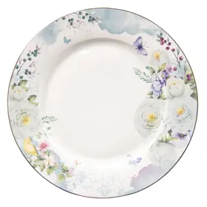 Produkt Porcelánový jídelní talíř Butterfly - Ø 26*2 cm Clayre & Eef