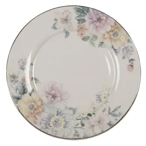 Produkt Porcelánový jídelní talířek s květinami Flowers - Ø 26*2 cm Clayre & Eef