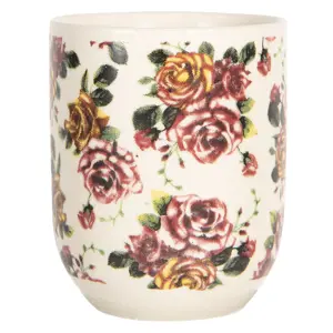 Produkt Porcelánový kalíšek na čaj s květy růží - ∅ 6*8 cm / 0,1L Clayre & Eef