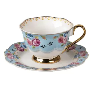 Produkt Porcelánový šálek s podšálkem Blue Garden II - 12*9*7 / Ø 15*2 cm / 160 ml Clayre & Eef