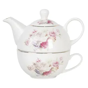 Porcelánový tea for one Friendly Roses - 0,4L Clayre & Eef