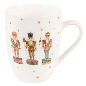 Porcelánový vánoční hrnek s Louskáčky Happy Little Christmas  - 12*8*10 cm / 300 ml Clayre & Eef