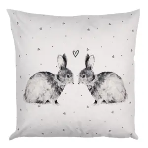 Produkt Povlak na polštář s králíčky a srdíčky Bunnies in Love - 45*45 cm Clayre & Eef