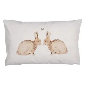 Produkt Povlak na polštář s motivem králíčků a srdíček Bunnies in Love - 30*50 cm Clayre & Eef