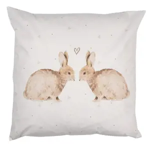 Povlak na polštář s motivem králíčků a srdíček Bunnies in Love - 45*45 cm Clayre & Eef