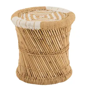 Přírodní bambusový odkládací stolek Stool Bamboo - Ø40*41cm J-Line by Jolipa