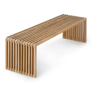 Produkt Přírodní dřevěná teaková lamelová lavice Slatted L - 160*43*45 cm HKLIVING