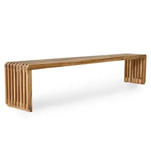 Produkt Přírodní dřevěná teaková lamelová lavice Slatted XL - 180*27*35 cm HKLIVING