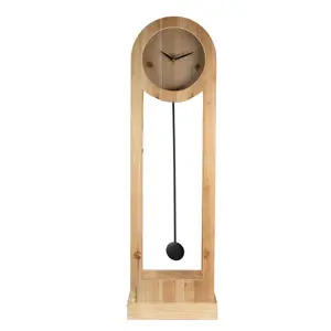 Produkt Přírodní dřevěné stojací hodiny Reccia - 28*10*100 cm / 1*AA Clayre & Eef