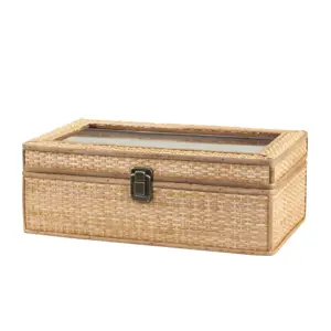 Produkt Přírodní proutěný úložný box se 4mi přihrádkami Francesca - 38*23*14 cm Chic Antique