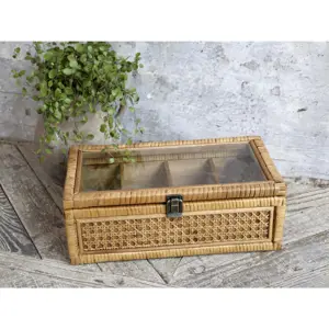 Produkt Ratanový box s bambusovým výpletem Francesca French - 36*21*13cm Chic Antique