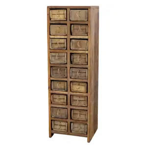 Retro dřěvěná komoda s 18ti boxy Grimaud Unique - 39*34*122cm Chic Antique