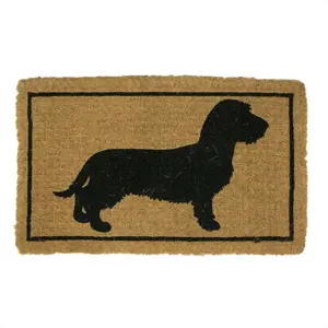 Ručně vyrobená kokosová rohožka s jezevčíkem Dachshund - 75*45*4cm Mars & More