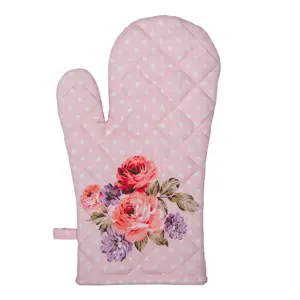 Produkt Růžová bavlněná chňapka - rukavice s růžemi Dotty Rose  - 18*30 cm Clayre & Eef