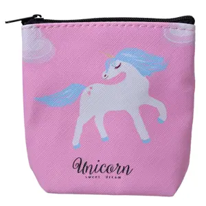 Produkt Růžová malá peněženka / taštička s jednorožcem Unicorn - 11*11 cm Clayre & Eef