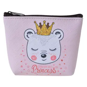 Produkt Růžová malá peněženka / taštička s medvídkem Princess - 10*8 cm Clayre & Eef