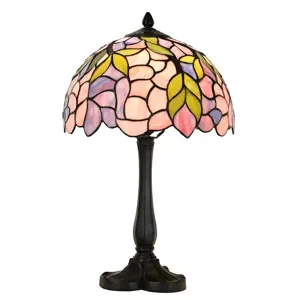 Produkt Růžová stolní lampa Tiffany LIlla - Ø 30*50 cm E27/max 1*60W Clayre & Eef