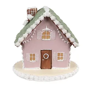 Produkt Růžová vánoční perníková chaloupka Gingerbread House - 13*13*12 cm Clayre & Eef