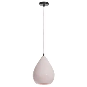 Produkt Růžová závěsná porcelánová lampa Drop - Ø 21*29,5 cm J-Line by Jolipa