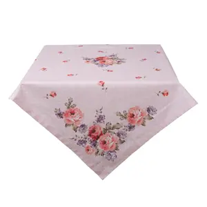 Produkt Růžový bavlněný ubrus na stůl s růžemi Dotty Rose - 100*100 cm Clayre & Eef