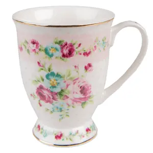 Produkt Růžový porcelánový hrneček Laverne - 12*9*10 cm / 296 ml Clayre & Eef