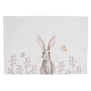 Sada bavlněných prostírání s motivem králíka Rustic Easter Bunny - 48*33 cm Clayre & Eef