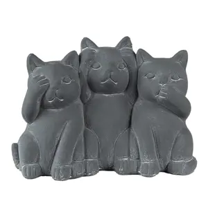 Produkt Šedá dekorace socha 3 kočky Cat Grey  - 22*10*16 cm Clayre & Eef