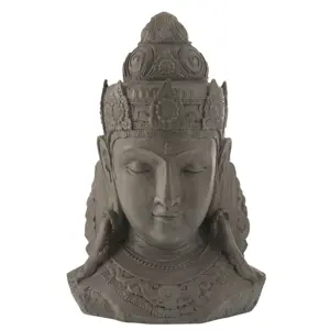 Produkt Šedá dekorativní soška hlavy Buddha L - 57*40*85 cm J-Line by Jolipa