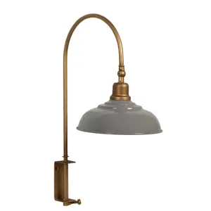 Šedá retro nástěnná lampa Millo - 33*21*48 cm E14/max 1*60W Clayre & Eef