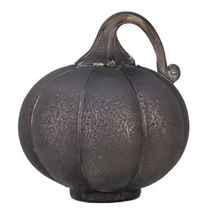 Šedá skleněná dekorace dýně Pumpkin - Ø 15 * 16 cm Clayre & Eef