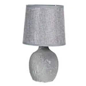 Produkt Šedá stolní lampa se šedým stínidlem - Ø 15*26 cm E14/max 1*40W Clayre & Eef