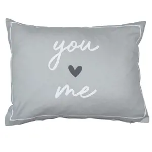 Produkt Šedivý bavlněný polštář You and Me - 35*14*45cm Mars & More