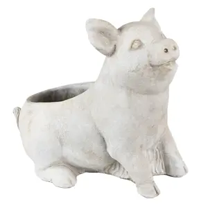 Produkt Šedý cementový květináč prasátko Pig - 24*13*20 cm Clayre & Eef