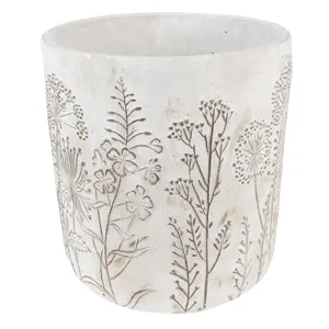 Produkt Šedý cementový obal na květináč s lučními květy Wildflowers S - Ø13*14 cm Clayre & Eef