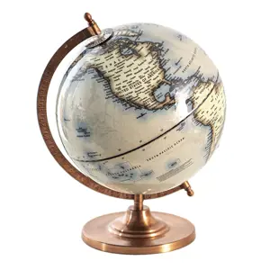 Produkt Šedý dekorativní glóbus na kovovém podstavci Globe - 22*22*30 cm Clayre & Eef