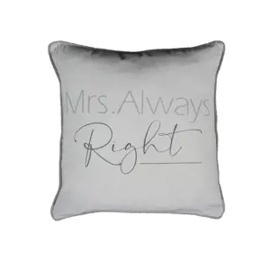 Šedý polštář Mrs. Always Right - 45*10*45 cm Mars & More