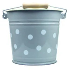 Šedý smaltovaný kyblík s puntíky Grey dot - Ø24*23cm - 6L Münder Email