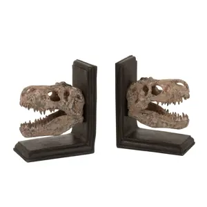 Set 2ks zarážky na knihy s hlavou dinosaura Dino - 28*9*17 cm J-Line by Jolipa