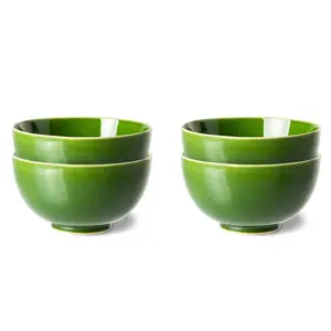 Set 4ks zelená keramická miska The Emeralds - Ø 12*6,5cm / 350ml HKLIVING