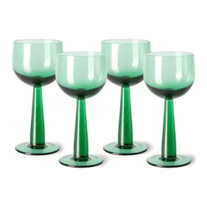 Produkt Set 4ks zelená sklenice na víno na vysoké noze The Emeralds - Ø 8*17cm/ 200ml HKLIVING