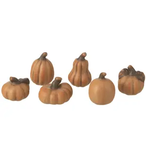 Set 6ks keramická oranžová dekorace dýně Pumpkin - 6*4*5 cm  J-Line by Jolipa