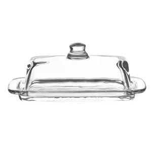 Skleněná transparentní máslenka Butter Dish - 20*9*8 cm Clayre & Eef