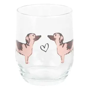 Produkt Skleněnička na vodu s jezevčíky Dachshund Love - Ø 8*9 cm / 260 ml Clayre & Eef