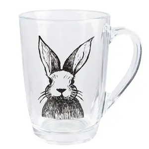 Produkt Skleněný hrnek na čaj s králíčkem Rabbit Cartoon - 11*8*11 cm / 300 ml Clayre & Eef