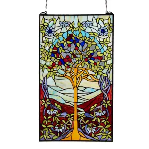 Produkt Skleněný nástěnný panel Tiffany Tree - 50*85 cm Clayre & Eef