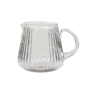 Skleněný transparentní džbánek s vroubky Jug Groove - 14*12cm Chic Antique