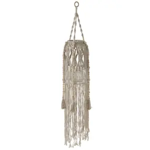 Skleněný závěsný svícen s provázky Macrame - Ø 25*125cm J-Line by Jolipa