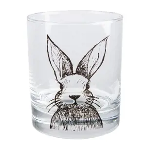 Produkt Sklenička na vodu s králíčkem Rabbit Cartoon - Ø 8*9 cm / 300 ml Clayre & Eef